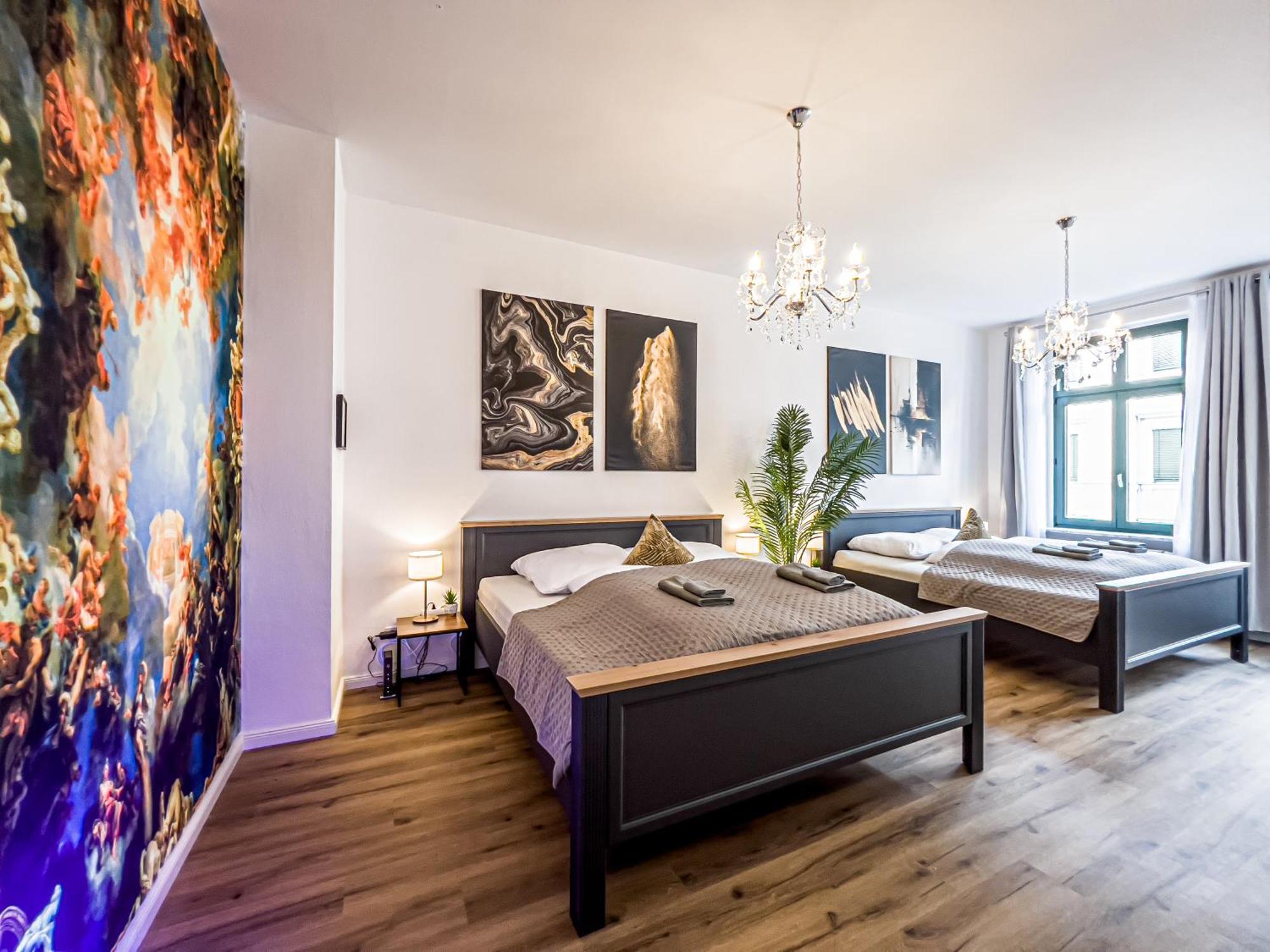 Grosse 3 Schlafzimmer Unterkunft Mit Kueche, Bad, Waschmaschine & Balkon Am Zoo Leipzig Exterior foto